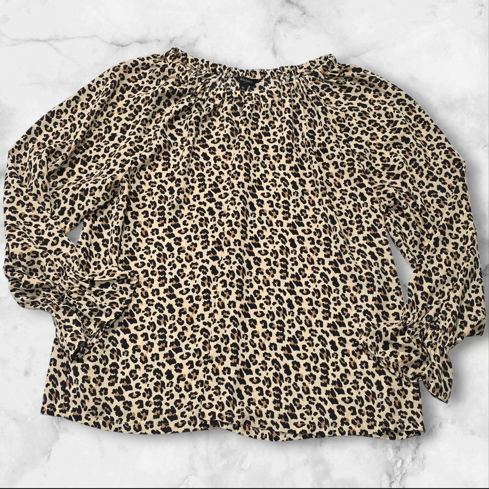 Banana Republic Leopard Print Women's Blouse  Top Shirt Size Xtra Large (XL) C86